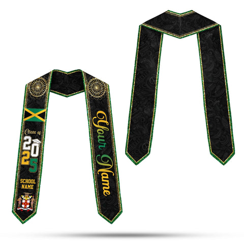 Custom Jamaica Graduation Sash,Custom Jamaica Stole 2025,Jamaica American Flag Graduation Sash 2025,Jamaican Stole, Graduation Class Of 2025