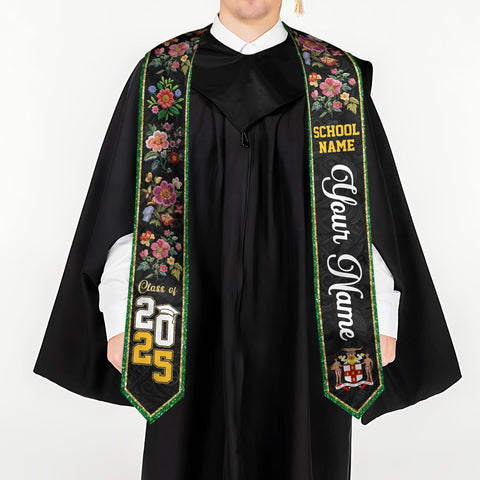 Custom Jamaica Graduation Sash,Custom Jamaica Stole 2025,Jamaica American Flag Graduation Sash 2025,Jamaican Stole, Graduation Class Of 2025