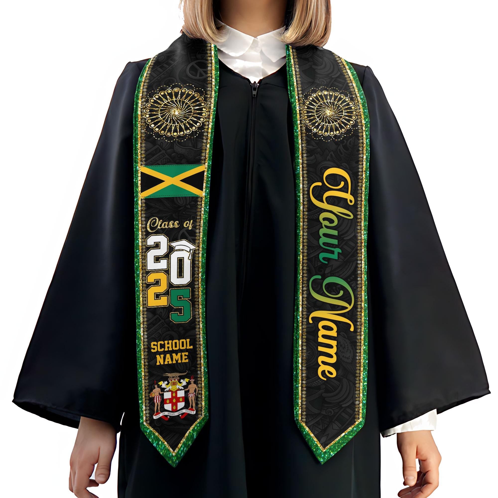 Custom Jamaica Graduation Sash,Custom Jamaica Stole 2025,Jamaica American Flag Graduation Sash 2025,Jamaican Stole, Graduation Class Of 2025