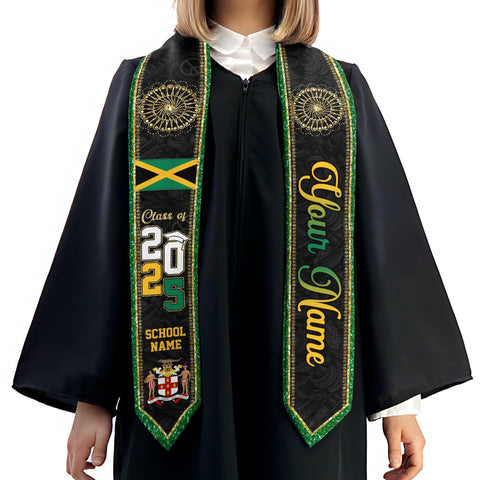 Custom Jamaica Graduation Sash,Custom Jamaica Stole 2025,Jamaica American Flag Graduation Sash 2025,Jamaican Stole, Graduation Class Of 2025