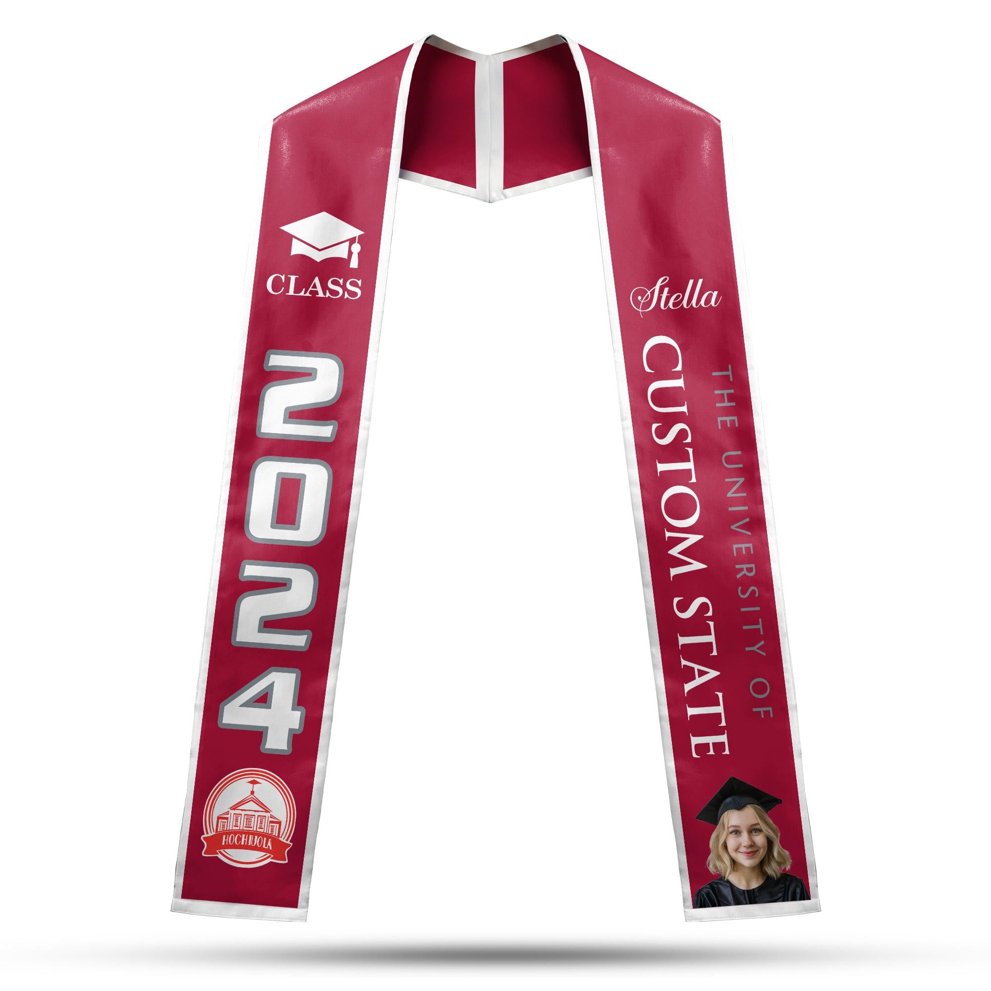 Personalized Graduation 2025 Stoles, Custom Class Of 2025 Stoles, Your High School Grad Sash, Any University Grad Stoles Sash TD-0122-YC0O