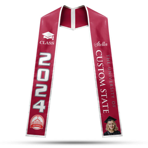 Personalized Graduation 2025 Stoles, Custom Class Of 2025 Stoles, Your High School Grad Sash, Any University Grad Stoles Sash TD-0122-YC0O