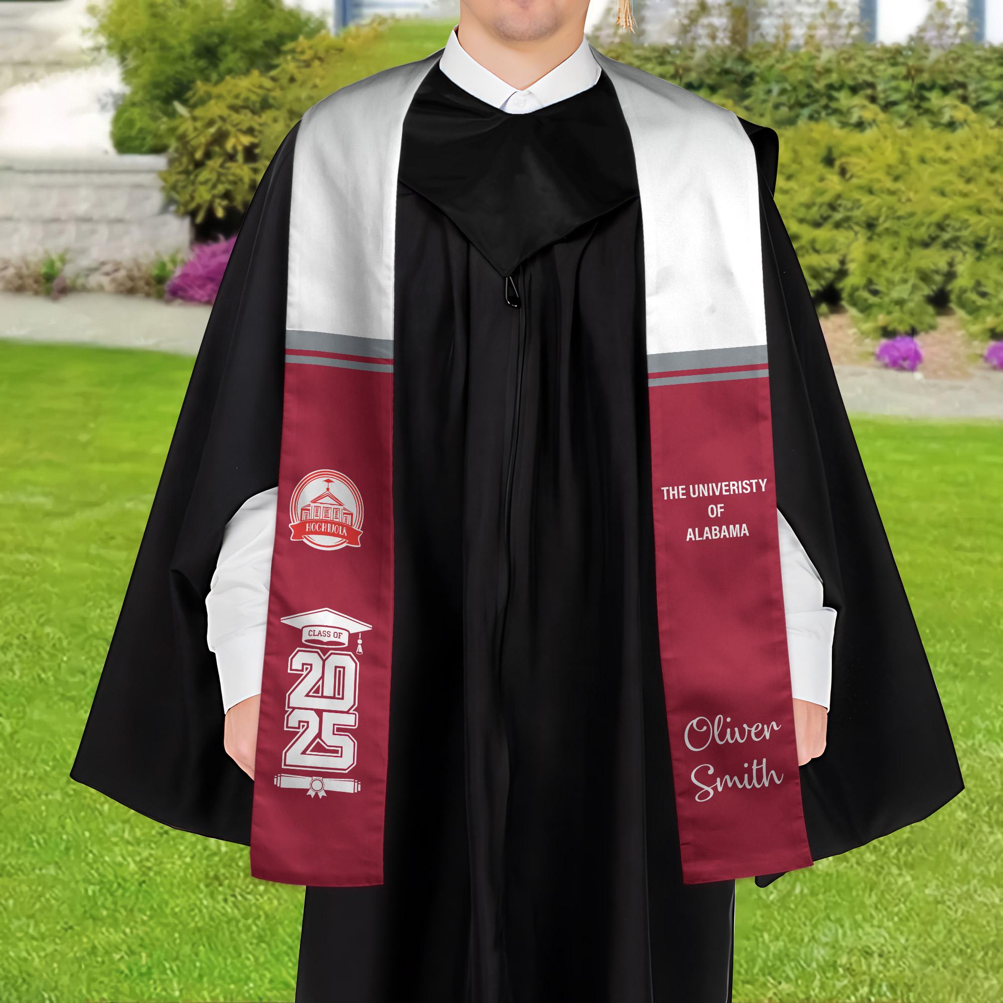 Personalized Graduation 2025 Stoles, Custom Class Of 2025 Stoles, Your High School Grad Sash, Any University Grad Stoles Sash TD-0122-AFYL