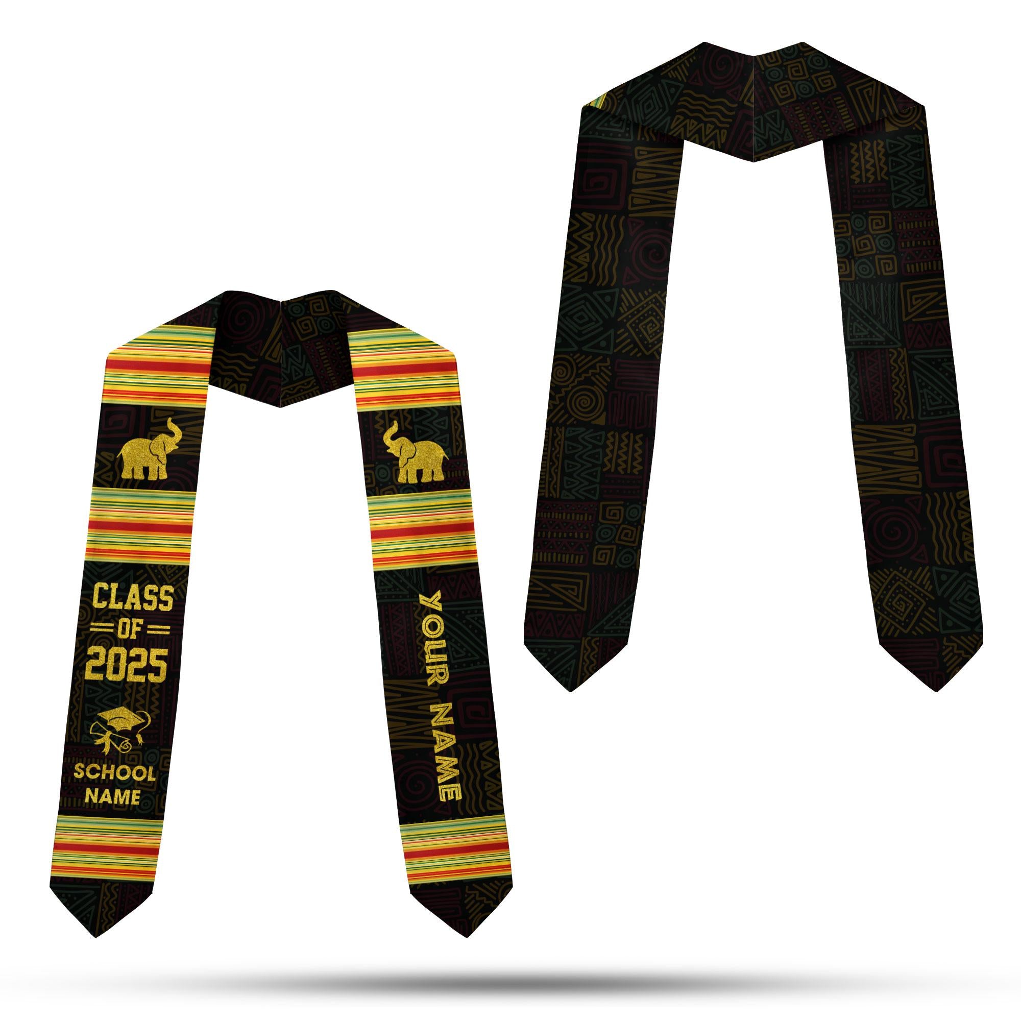 Custom African American Flag Graduation Sash 2025, African Graduation Sash, African Graduation Stole Class Of 2025, African Graduation Gifts
