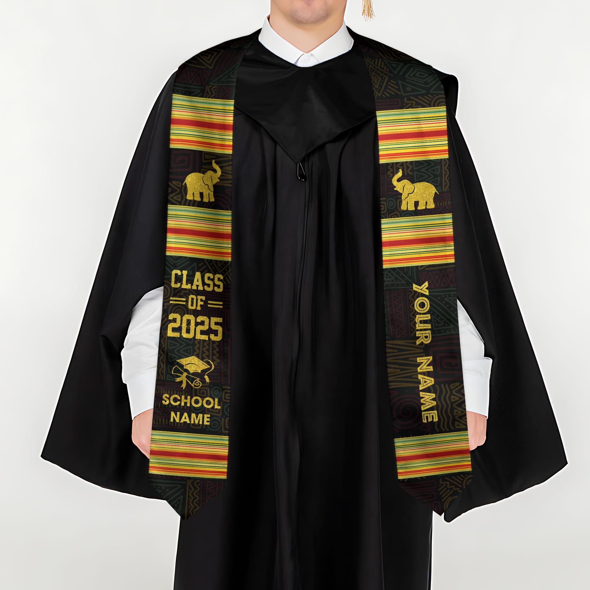 Custom African American Flag Graduation Sash 2025, African Graduation Sash, African Graduation Stole Class Of 2025, African Graduation Gifts