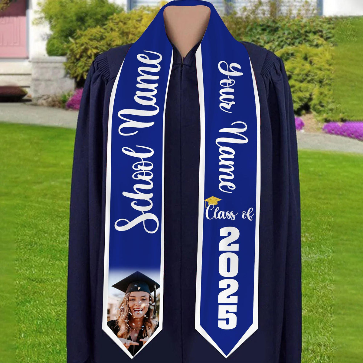 Personalized Congrats 2025 Graduation Stole, Graduation Stole Custom School Name, Your Name, Graduation Sash Gift, Class of 2025 Grad Sash