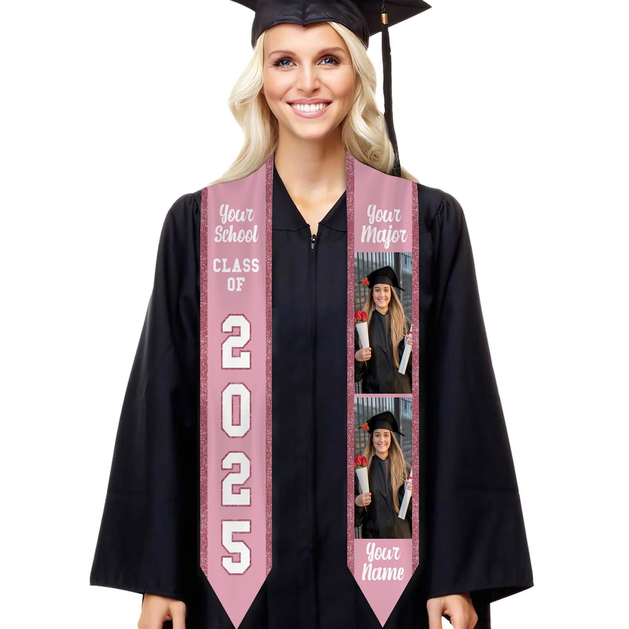 Personalized Congrats 2024 Graduation Stole, Graduation Stole Custom School Name, Your Name, Graduation Sash Gift, Class of 2024 Grad Sash
