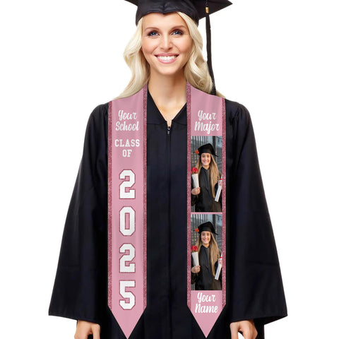Personalized Congrats 2024 Graduation Stole, Graduation Stole Custom School Name, Your Name, Graduation Sash Gift, Class of 2024 Grad Sash