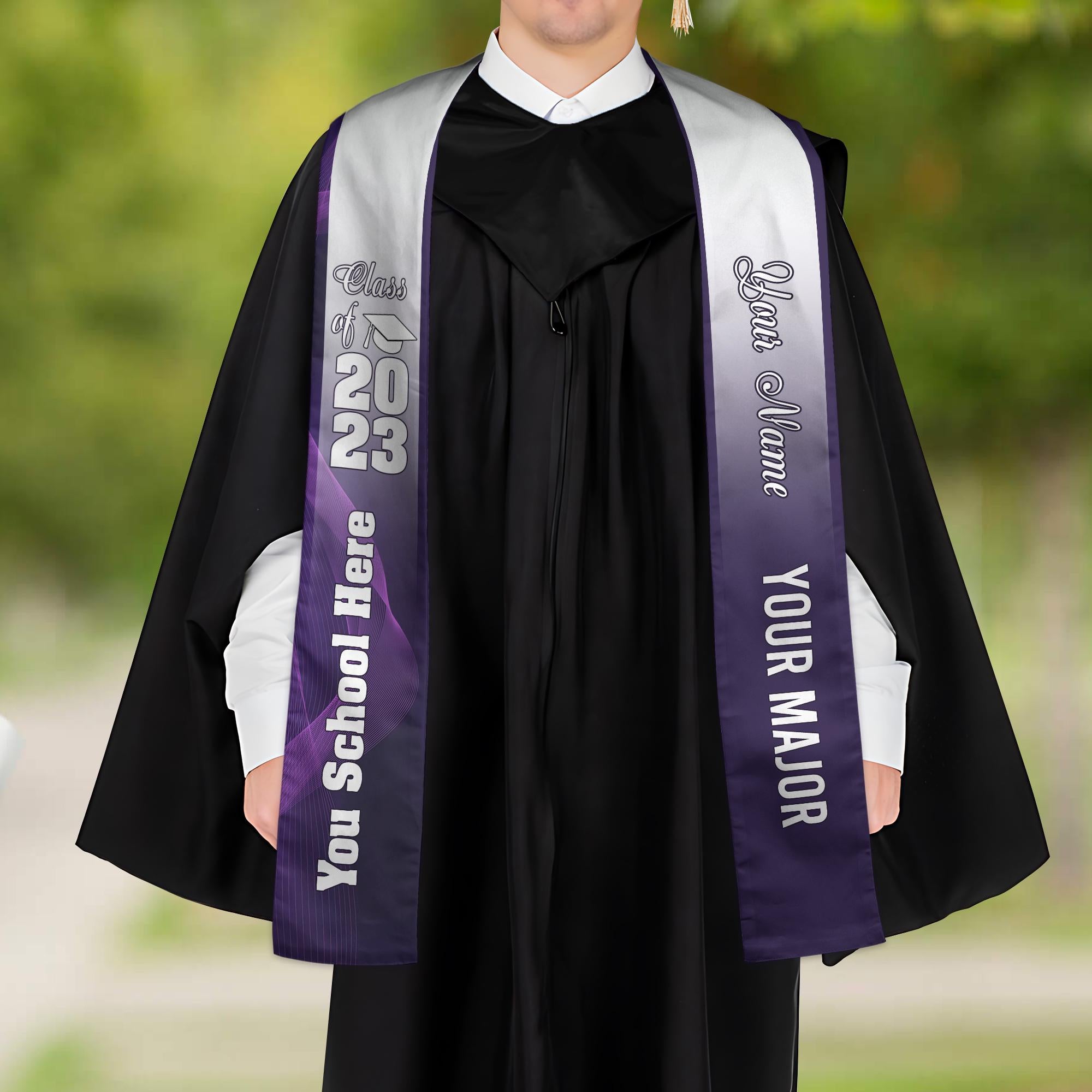 Personalized Graduation 2025 Stoles, Custom Class Of 2025 Stoles, Your High School Grad Sash, Any University Grad Stoles Sash TD-0417-8Q2R