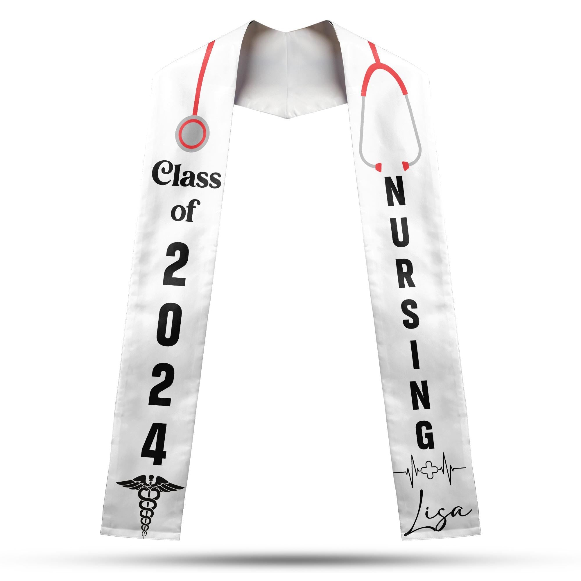 Personalized Nursing Stole, Custom Nursing Graduation Stole, RN Nursing Stole Graduation Class Of 2025, Nursing Graduation 2025 TD-0424-UDVO