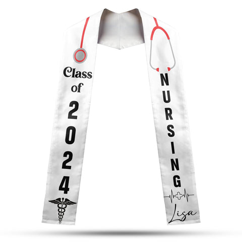 Personalized Nursing Stole, Custom Nursing Graduation Stole, RN Nursing Stole Graduation Class Of 2025, Nursing Graduation 2025 TD-0424-UDVO
