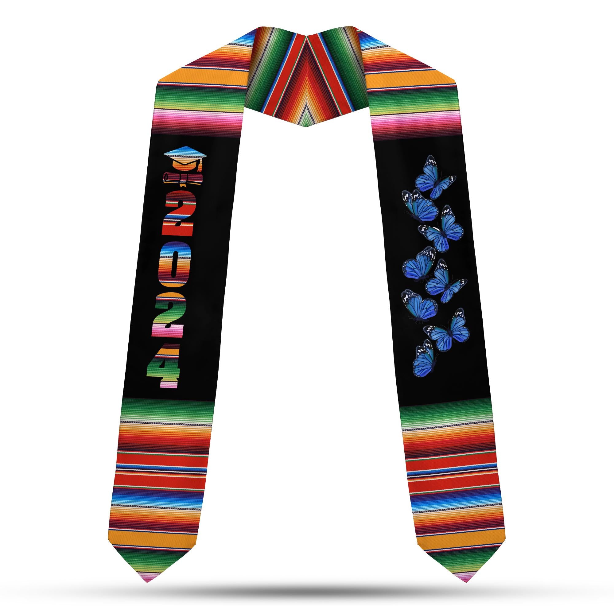 Personalized Mexican Stole, Custom Mexican Graduation Stole, Mexican Stole Graduation Class Of 2025, Mexican Graduation Sash TD-0502-C5PZ