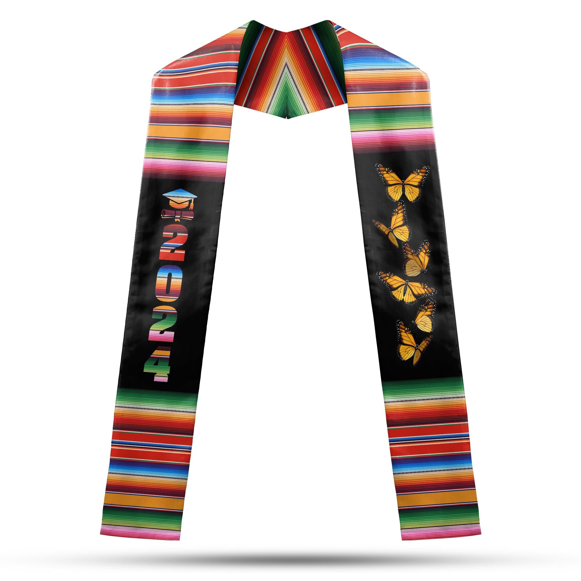 Personalized Mexican Stole, Custom Mexican Graduation Stole, Mexican Stole Graduation Class Of 2025, Mexican Graduation Sash TD-0502-A7PR