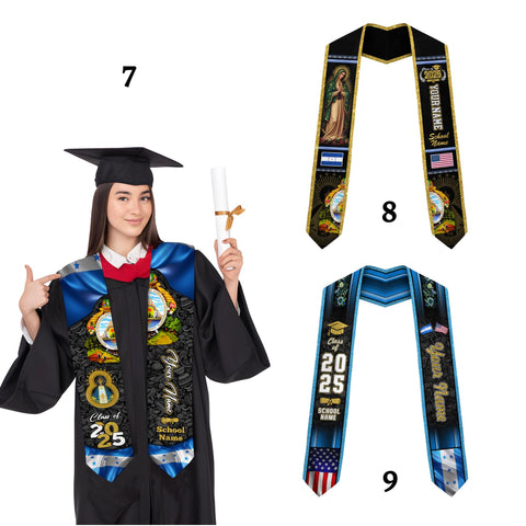 Personalized Honduras Graduation Sash,Honduras American Flag Graduation Sash,Graduation Class Of 2025 Honduran Stole,Honduran Stole 2025