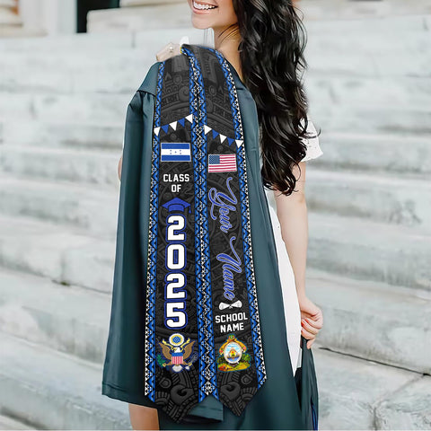 Personalized Honduras Graduation Sash,Honduras American Flag Graduation Sash,Graduation Class Of 2025 Honduran Stole,Honduran Stole 2025