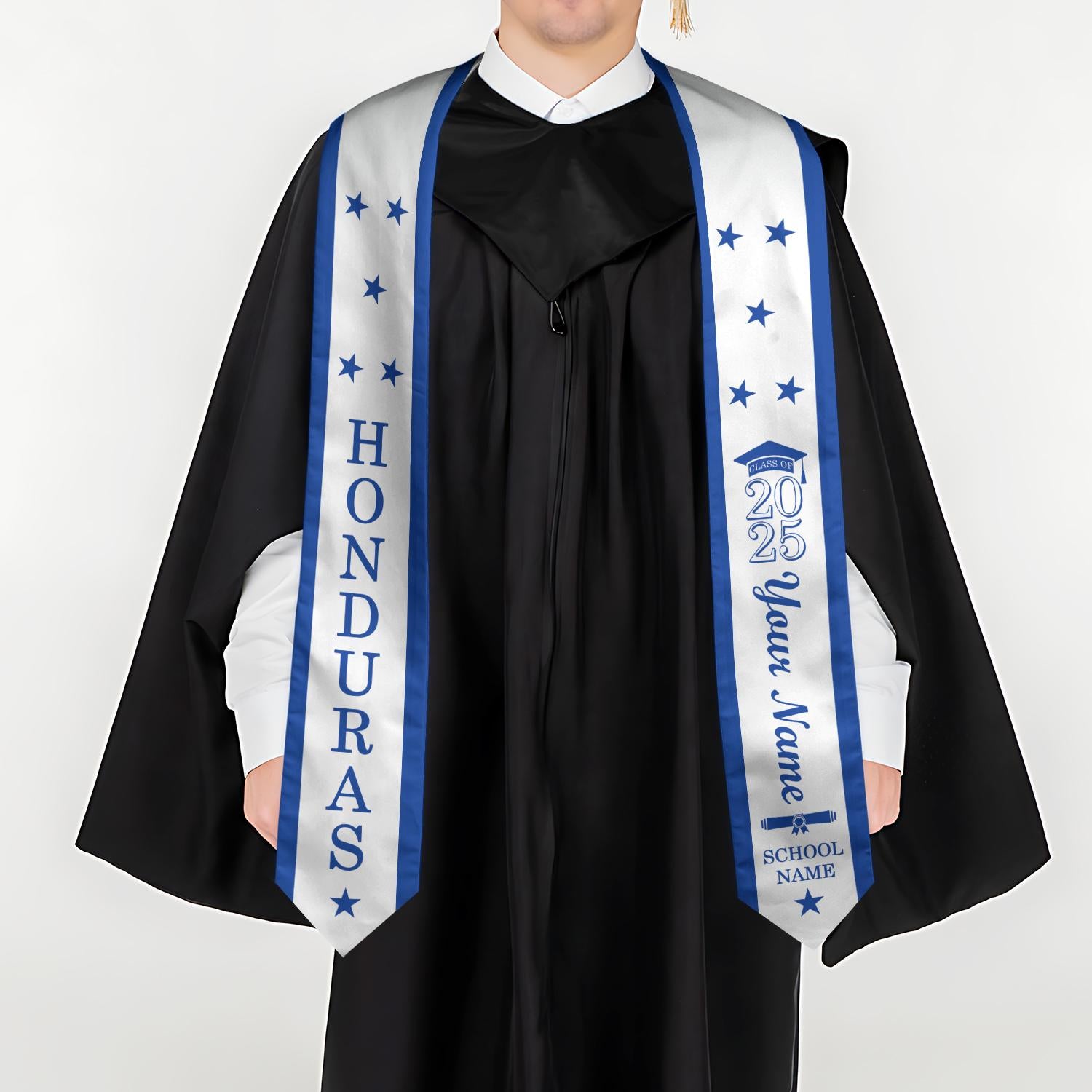 Personalized Honduras Graduation Sash,Honduras American Flag Graduation Sash,Graduation Class Of 2025 Honduran Stole,Honduran Stole 2025