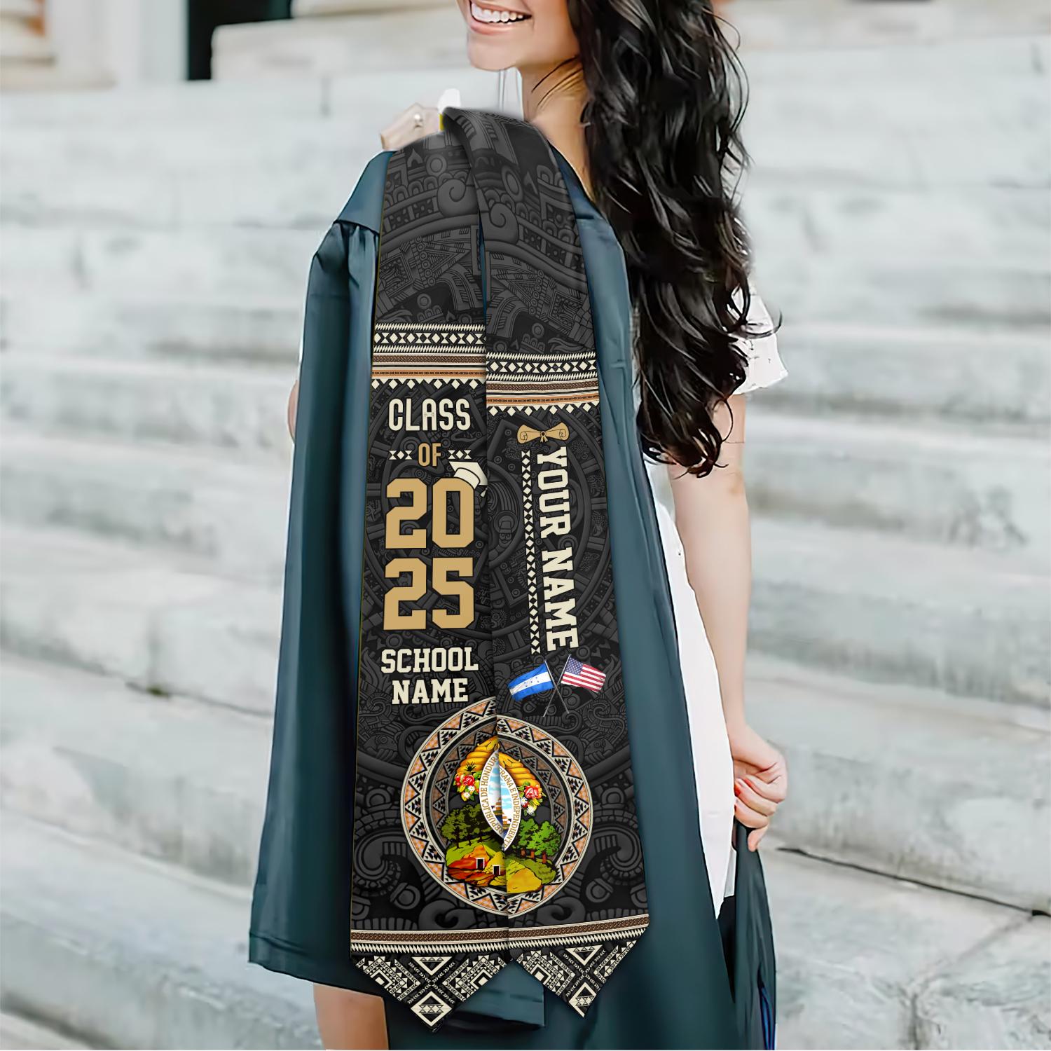 Personalized Honduras Graduation Sash,Honduras American Flag Graduation Sash,Graduation Class Of 2025 Honduran Stole,Honduran Stole 2025