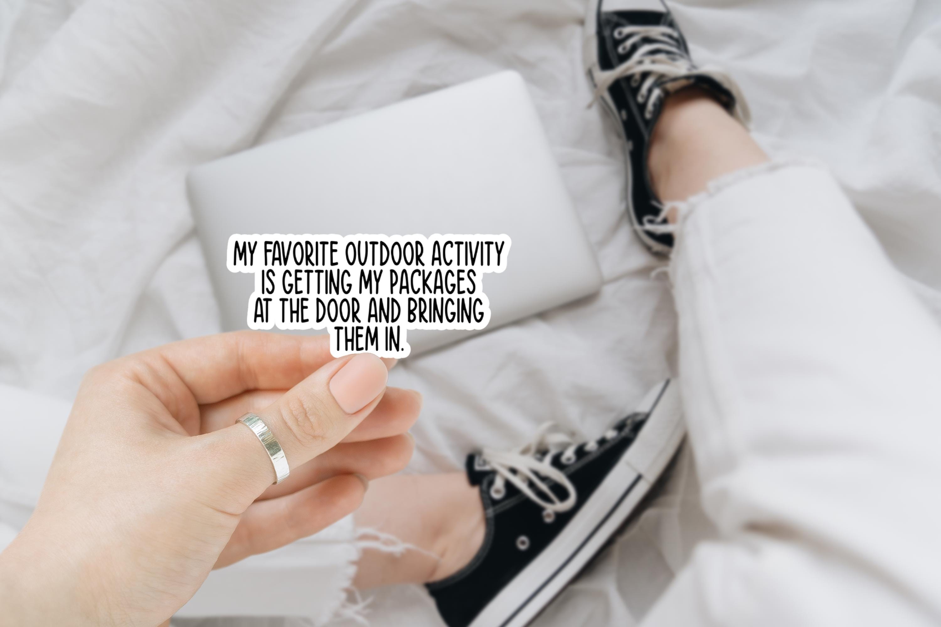 Outdoor Activity Funny Sticker | Sarcastic Vinyl Decal for Laptop, Water Bottle, Tumbler | Humor Gift, Snarky Sticker