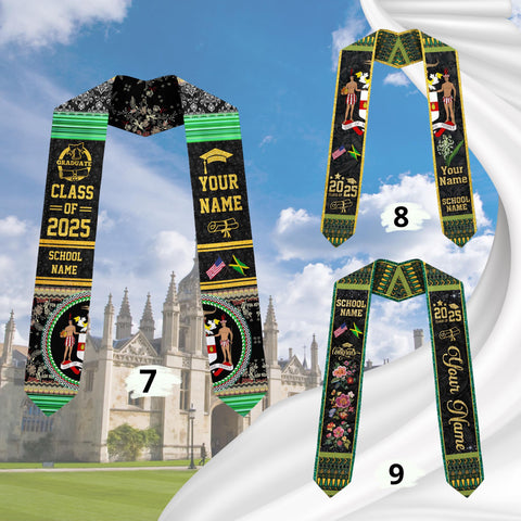 Custom Jamaica Graduation Sash,Custom Jamaica Stole 2025,Jamaica American Flag Graduation Sash 2025,Jamaican Stole, Graduation Class Of 2025
