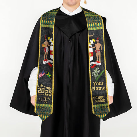 Custom Jamaica Graduation Sash,Custom Jamaica Stole 2025,Jamaica American Flag Graduation Sash 2025,Jamaican Stole, Graduation Class Of 2025