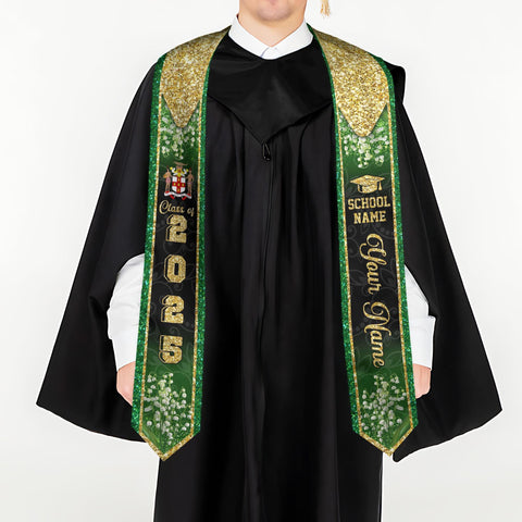 Custom Jamaica Graduation Sash,Custom Jamaica Stole 2025,Jamaica American Flag Graduation Sash 2025,Jamaican Stole, Graduation Class Of 2025