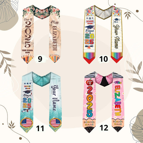 Custom Teacher Graduation Stole Class Of 2025, Teacher Stole 2025,Teacher Stole, Pencil Stole Graduation For Teachers, Sash For Teacher