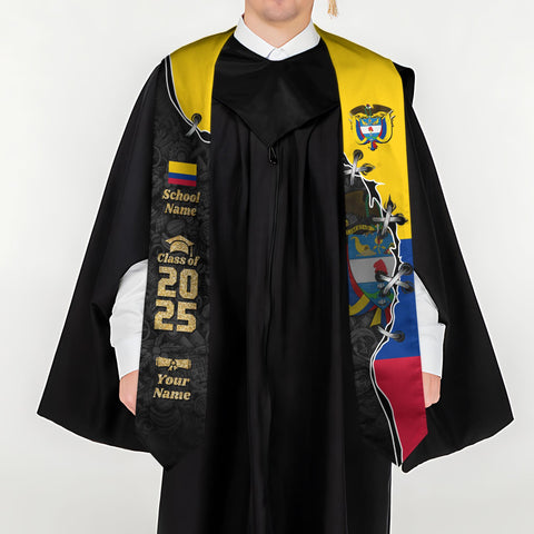 Custom Colombian Graduation Sash 2025, Colombian Graduation Sash, Colombia  American Flag Stole, Colombia Graduation Stole, Graduation Gift