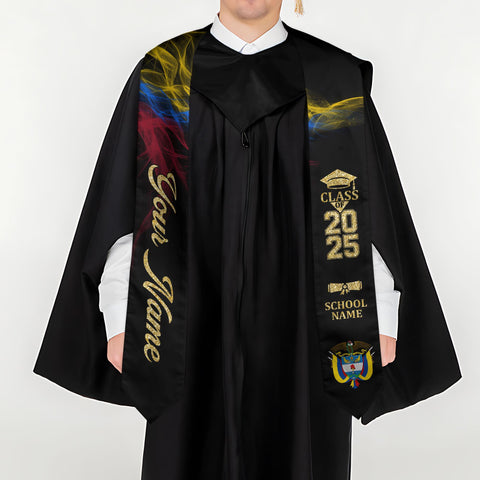 Custom Colombian Graduation Sash 2025, Colombian Graduation Sash, Colombia  American Flag Stole, Colombia Graduation Stole, Graduation Gift