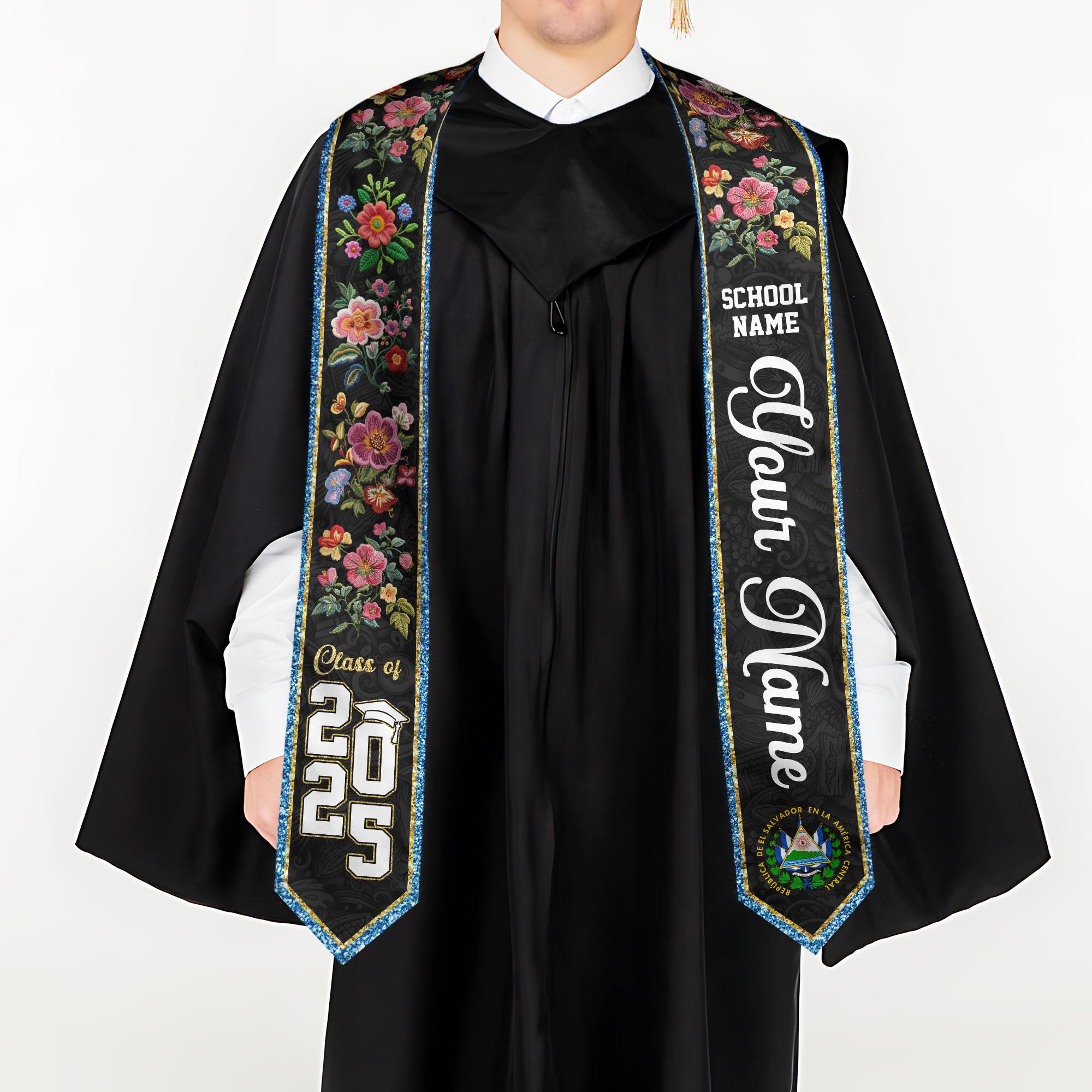 Custom Salvadorans Graduation Sash 2025, El Salvador Graduation Stole 2025, Salvadorans Graduation Sash, Graduation American Flag Stole 2025