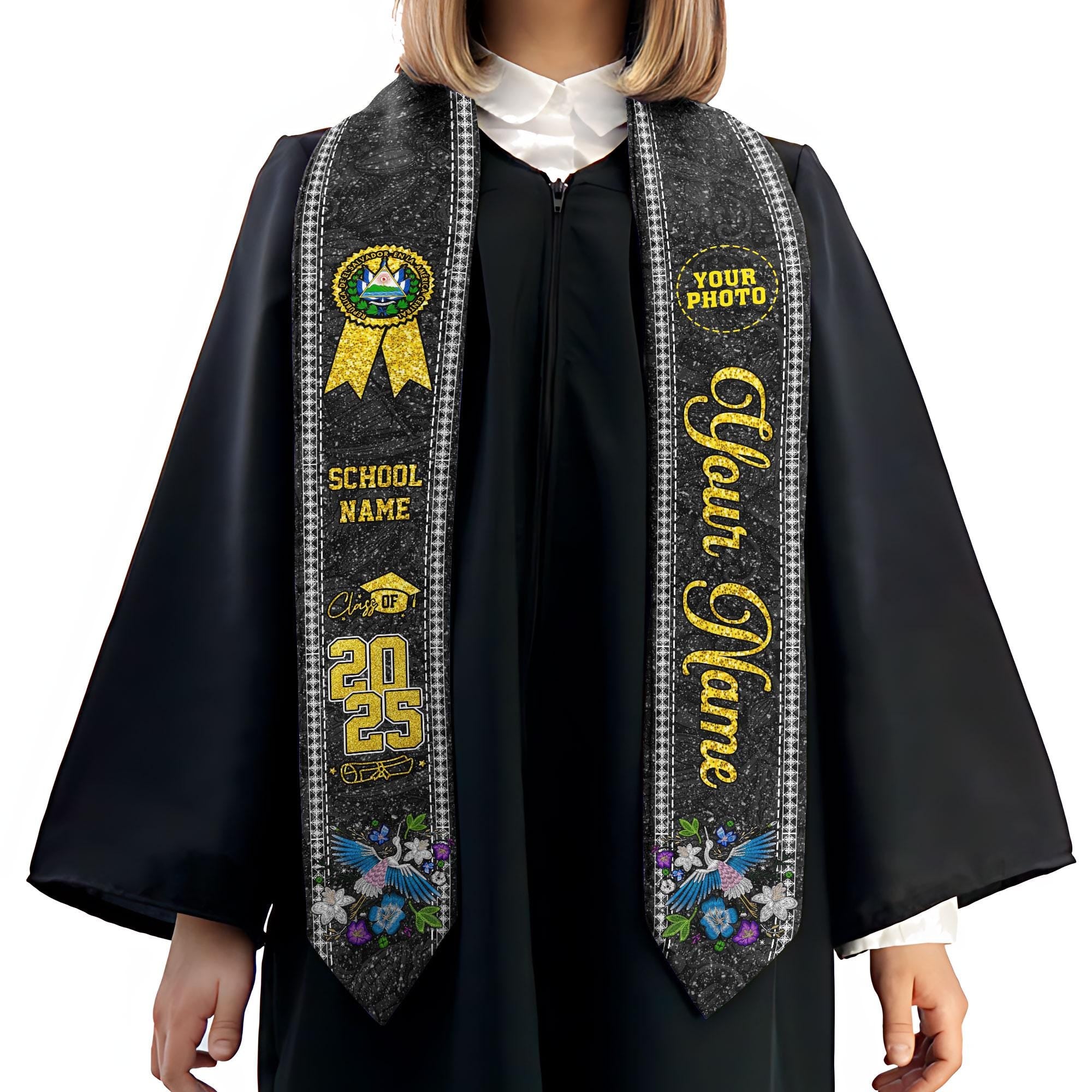 Custom Salvadorans Graduation Sash 2025, El Salvador Graduation Stole 2025, Salvadorans Graduation Sash, Graduation American Flag Stole 2025