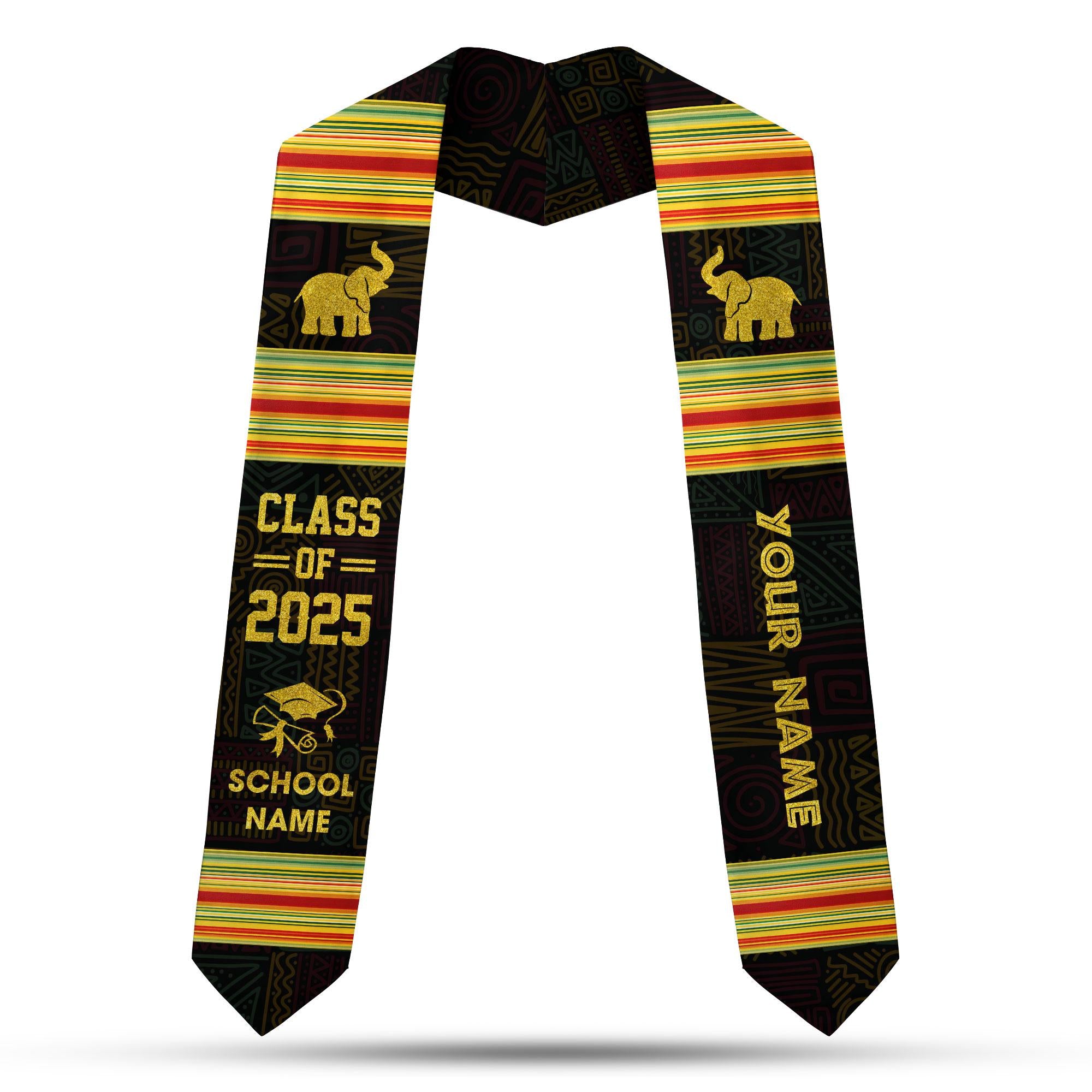 Custom African American Flag Graduation Sash 2025, African Graduation Sash, African Graduation Stole Class Of 2025, African Graduation Gifts