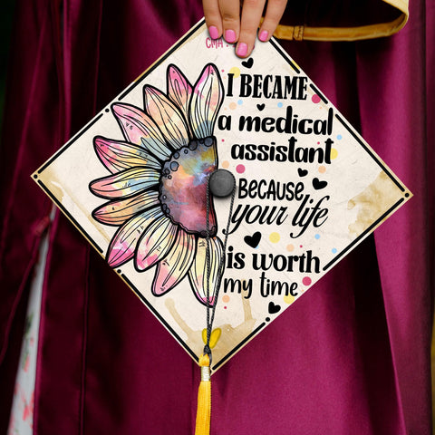 Personalized Medical Assistant Graduation Cap Topper, Custom RN Cap Decoration, Medical School Graduation 2025