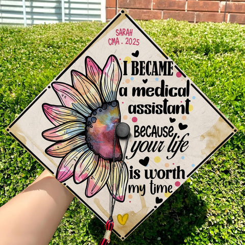 Personalized Medical Assistant Graduation Cap Topper, Custom RN Cap Decoration, Medical School Graduation 2025
