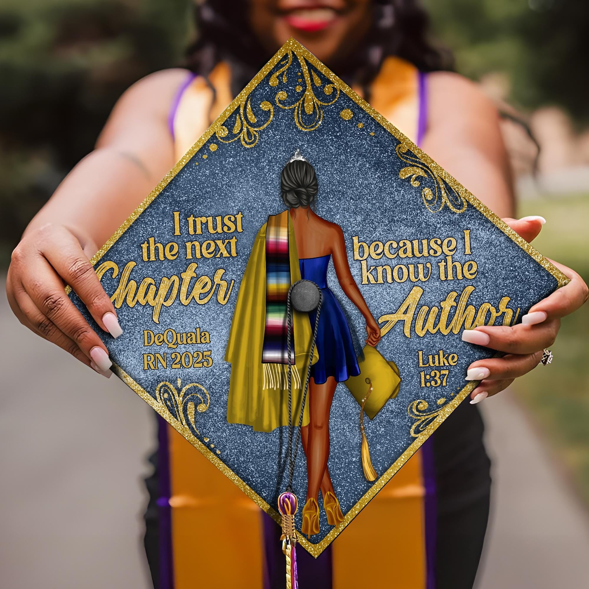 Custom God Bible Verse Graduation Cap Topper, Personalized Christian Grad Cap Topper, Class of 2025