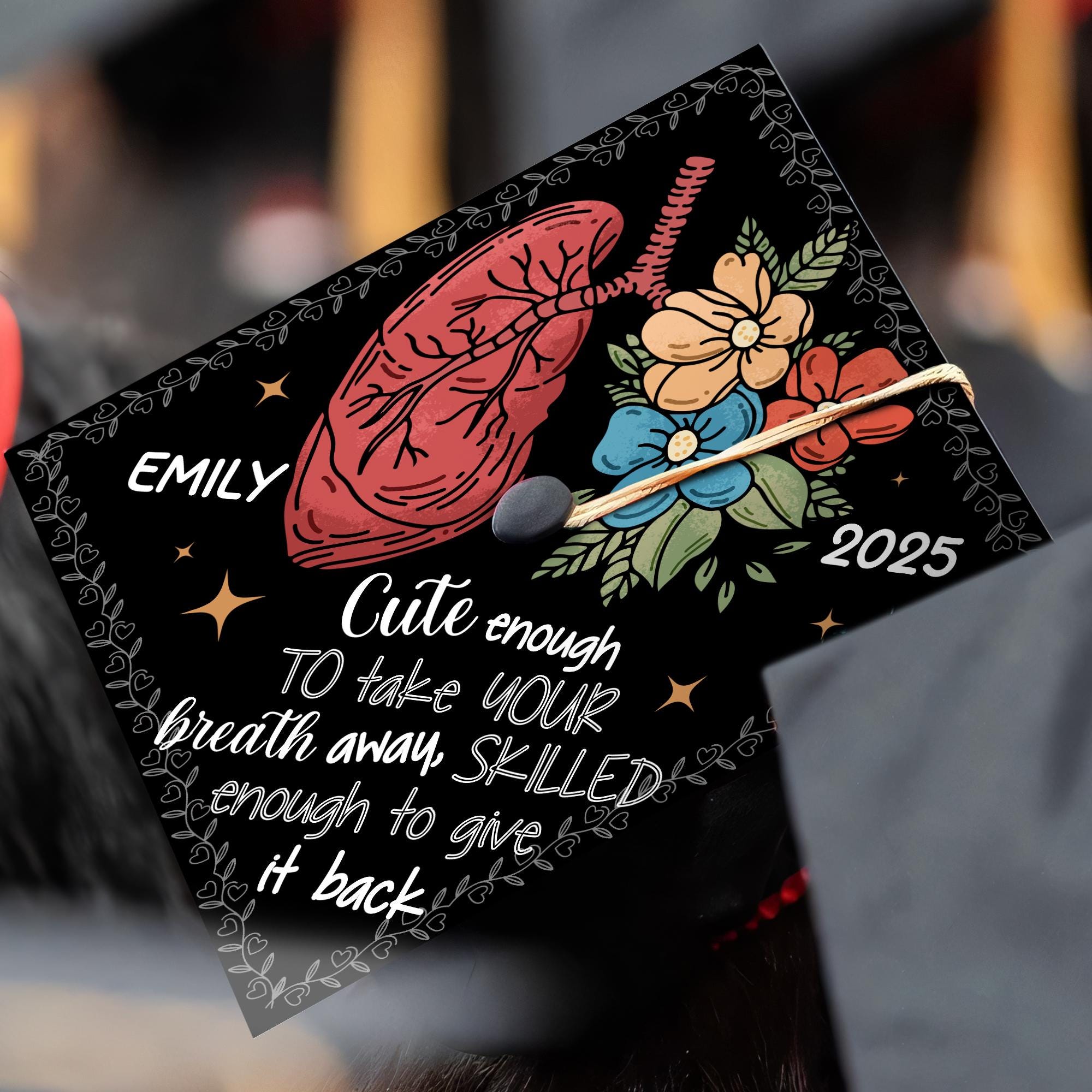 Funny Respiratory Therapist Graduation Cap, Personalized RT Grad Cap To Celebrate Your Big Day, RT Grad Gifts, Class Of 2025