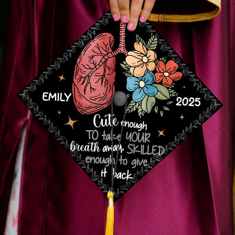 Funny Respiratory Therapist Graduation Cap, Personalized RT Grad Cap To Celebrate Your Big Day, RT Grad Gifts, Class Of 2025