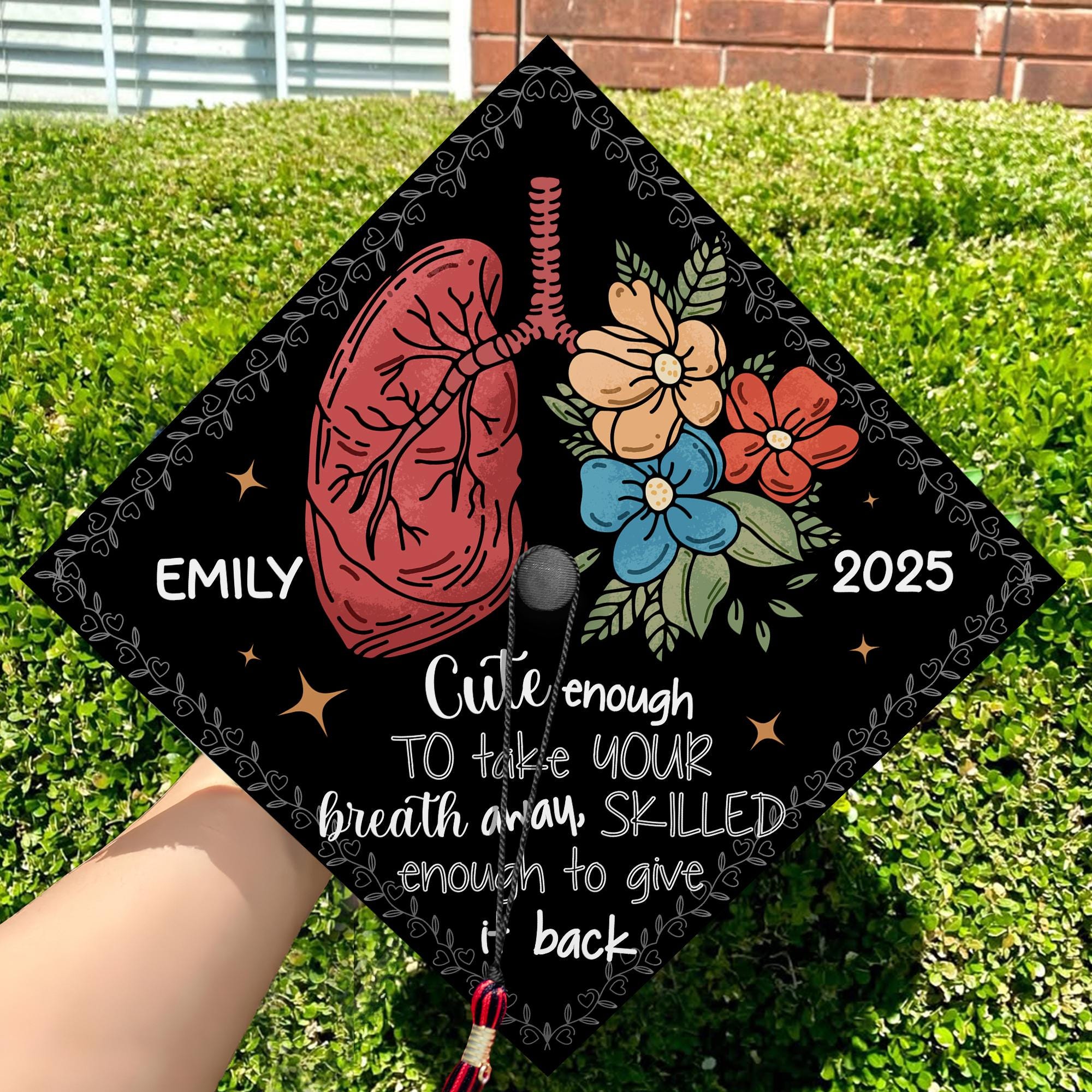 Funny Respiratory Therapist Graduation Cap, Personalized RT Grad Cap To Celebrate Your Big Day, RT Grad Gifts, Class Of 2025