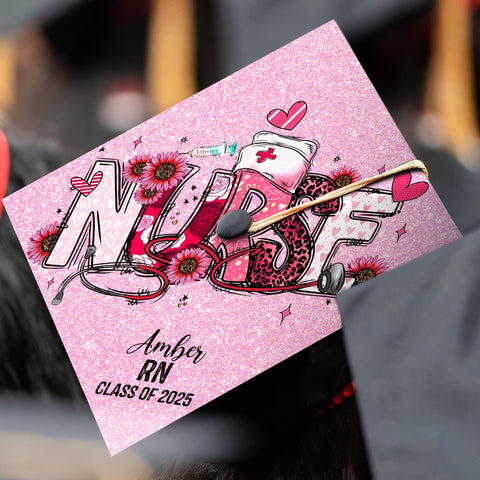 Personalized Nursing Graduation Cap, Custom Nursing Grad Cap Topper To Celebrate Your Big Day, Class Of 2025