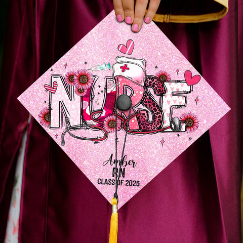 Personalized Nursing Graduation Cap, Custom Nursing Grad Cap Topper To Celebrate Your Big Day, Class Of 2025