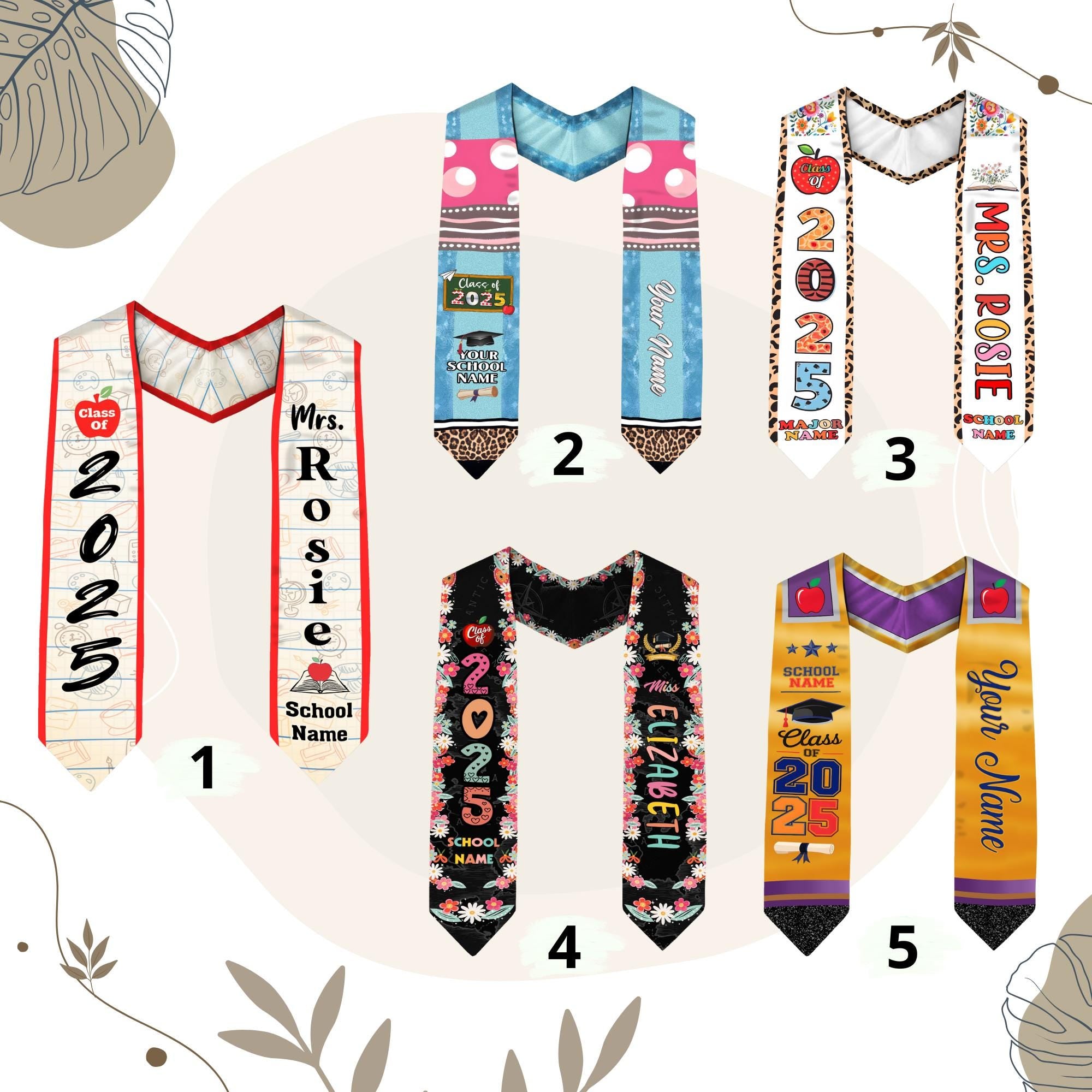 Custom Teacher Graduation Stole Class Of 2025, Teacher Stole 2025,Teacher Stole, Pencil Stole Graduation For Teachers, Sash For Teacher