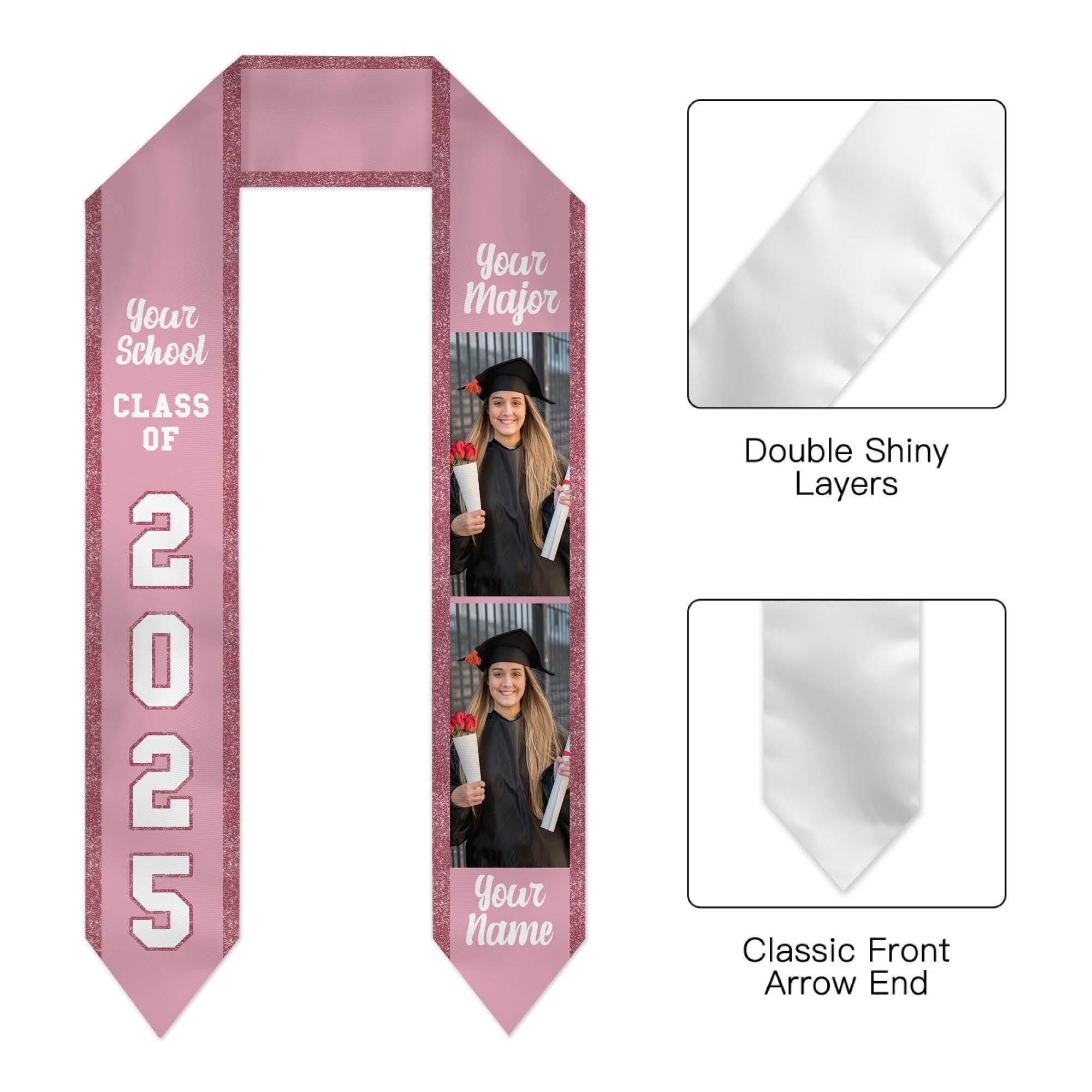 Personalized Congrats 2024 Graduation Stole, Graduation Stole Custom School Name, Your Name, Graduation Sash Gift, Class of 2024 Grad Sash