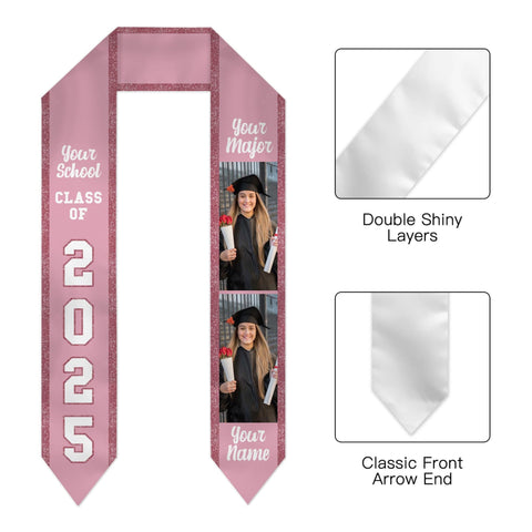 Personalized Congrats 2024 Graduation Stole, Graduation Stole Custom School Name, Your Name, Graduation Sash Gift, Class of 2024 Grad Sash