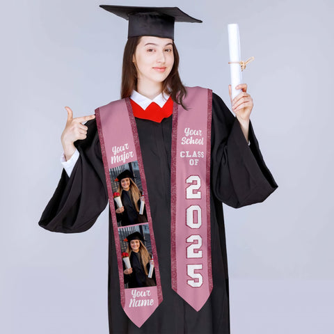 Personalized Congrats 2024 Graduation Stole, Graduation Stole Custom School Name, Your Name, Graduation Sash Gift, Class of 2024 Grad Sash