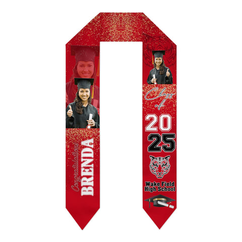 Personalized Congrats 2025 Graduation Stole, Graduation Stole Custom School Name, Your Name, Graduation Sash Gift, Class of 2025 Grad Sash