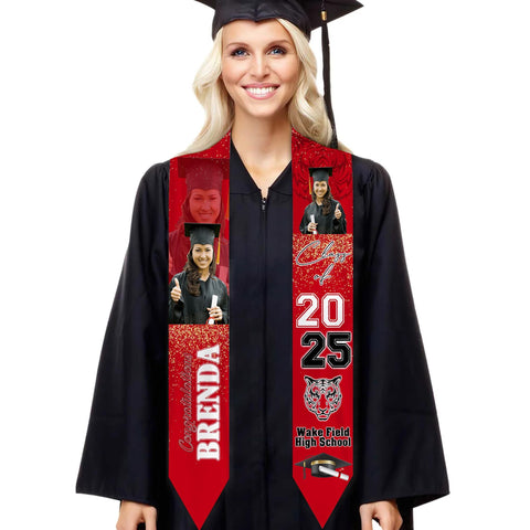 Personalized Congrats 2025 Graduation Stole, Graduation Stole Custom School Name, Your Name, Graduation Sash Gift, Class of 2025 Grad Sash