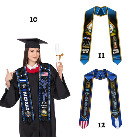 Personalized Honduras Graduation Sash,Honduras American Flag Graduation Sash,Graduation Class Of 2025 Honduran Stole,Honduran Stole 2025