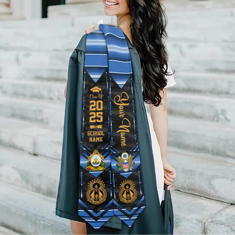 Personalized Honduras Graduation Sash,Honduras American Flag Graduation Sash,Graduation Class Of 2025 Honduran Stole,Honduran Stole 2025