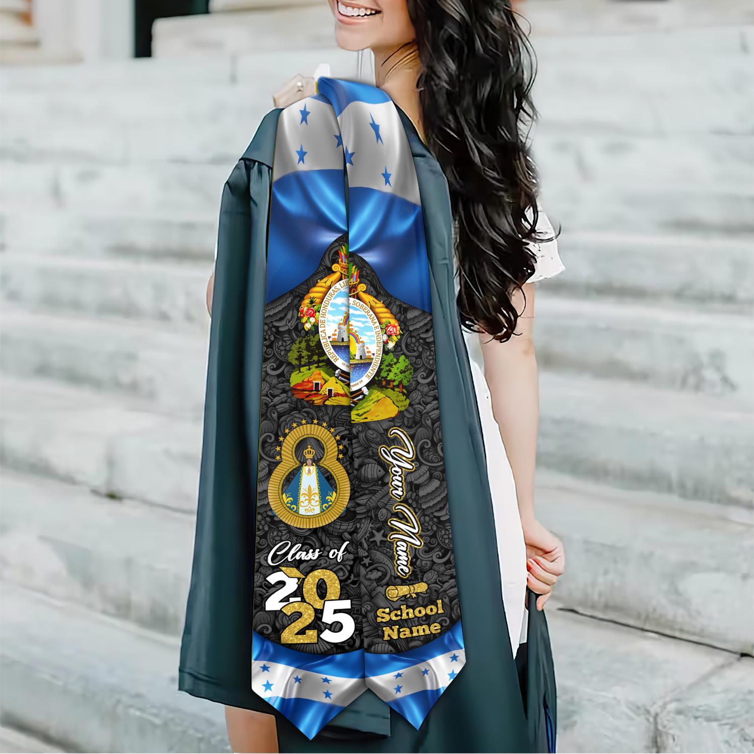 Personalized Honduras Graduation Sash,Honduras American Flag Graduation Sash,Graduation Class Of 2025 Honduran Stole,Honduran Stole 2025