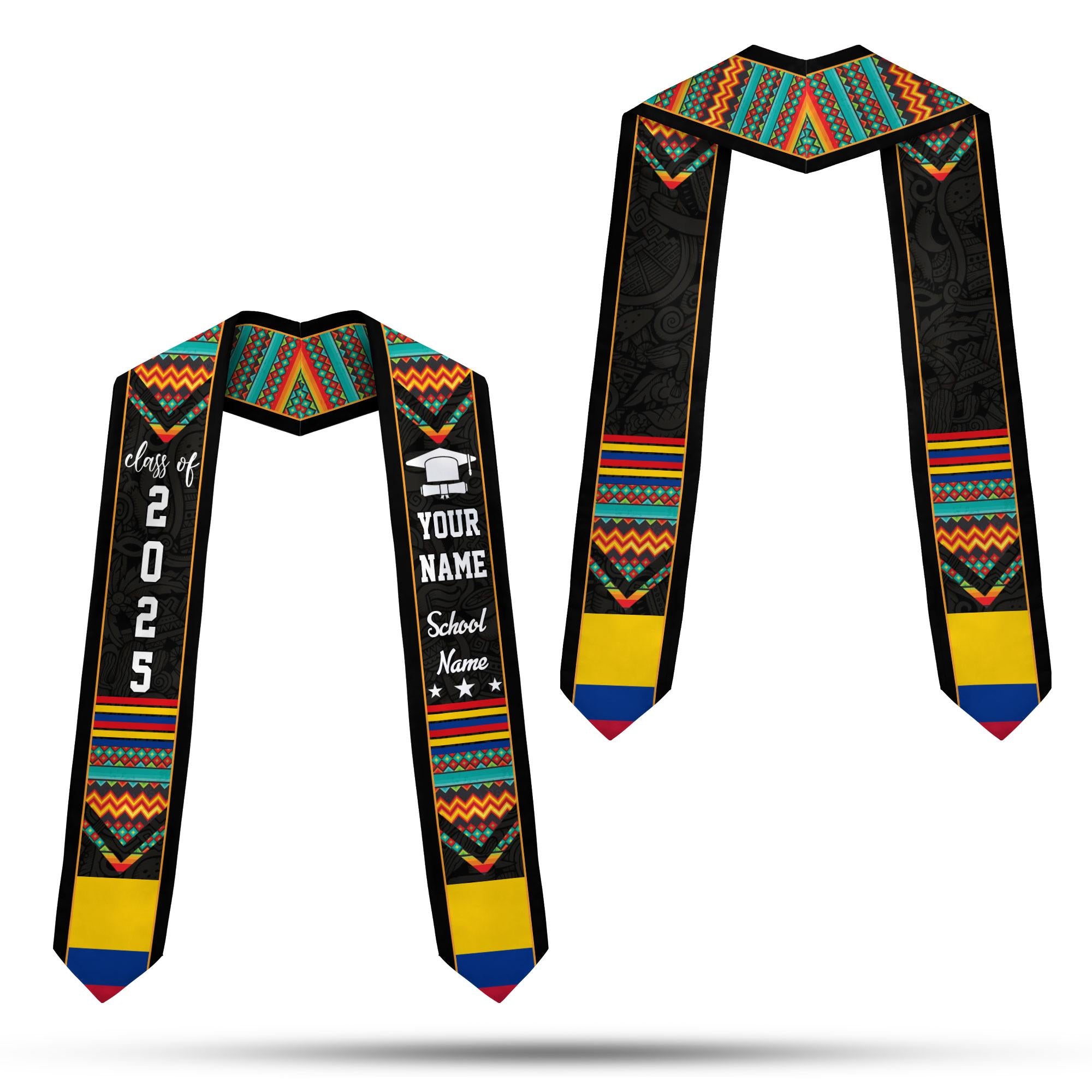 Custom Colombian Graduation Sash 2025, Colombian Graduation Sash, Colombia  American Flag Stole, Colombia Graduation Stole, Graduation Gift