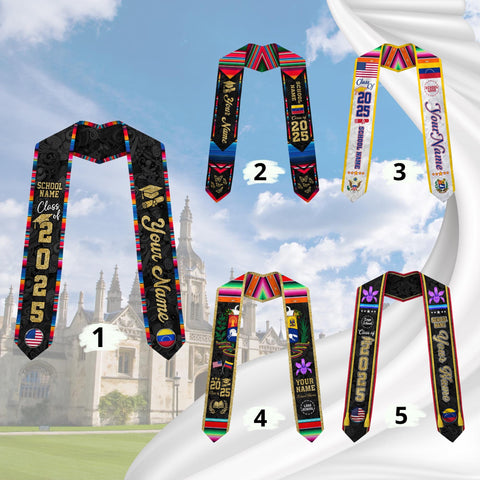 Personalized Venezuela Stole,Custom Venezuela Graduation Sash,Venezuela American Flag Graduation Sash 2025,Venezuela Stole,Venezuela Sash